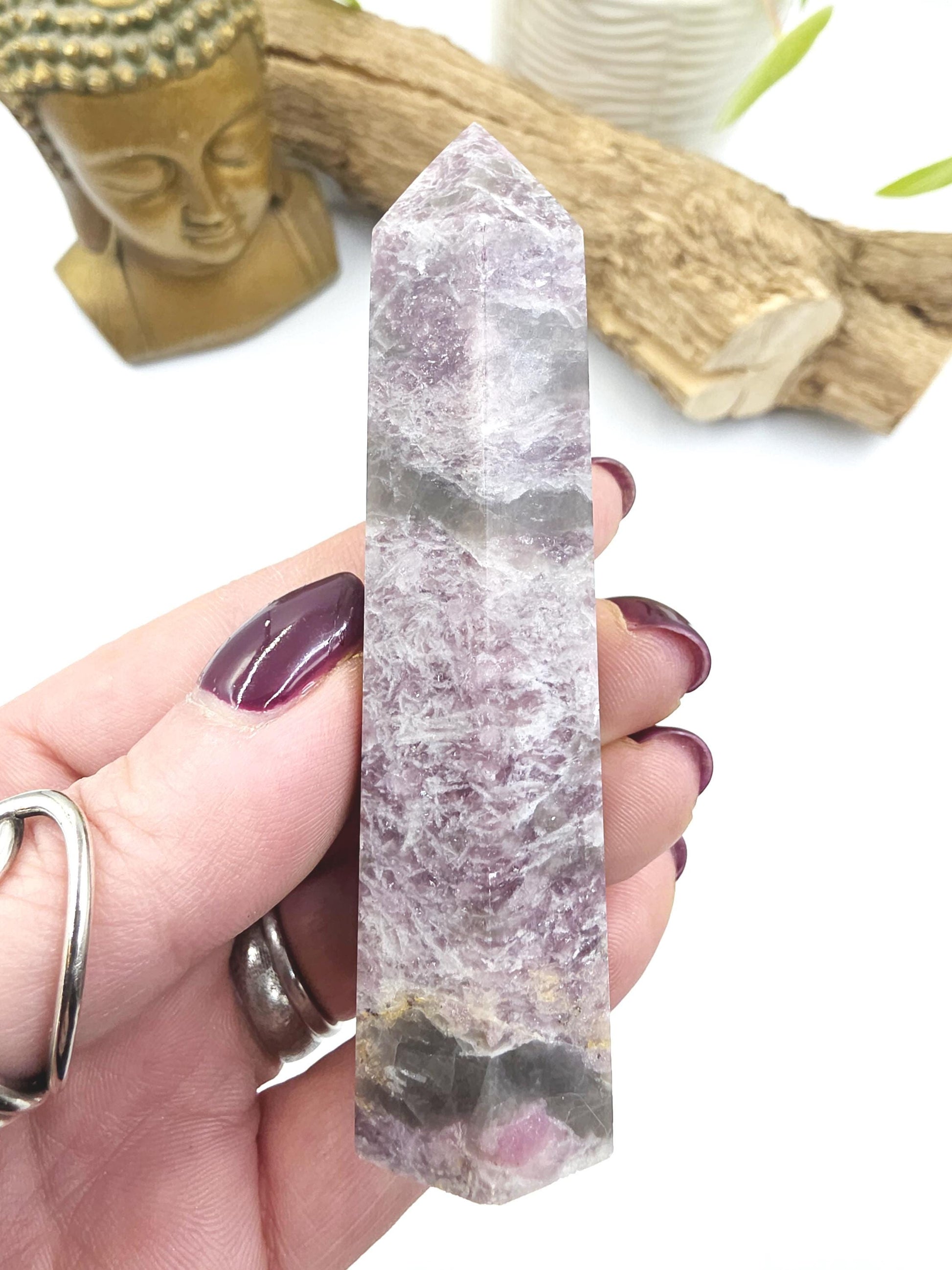 Plum Blossom Tourmaline Tower (Rubellite) - Emotional Healing & Spiritual Growth Crystal Point - 100g