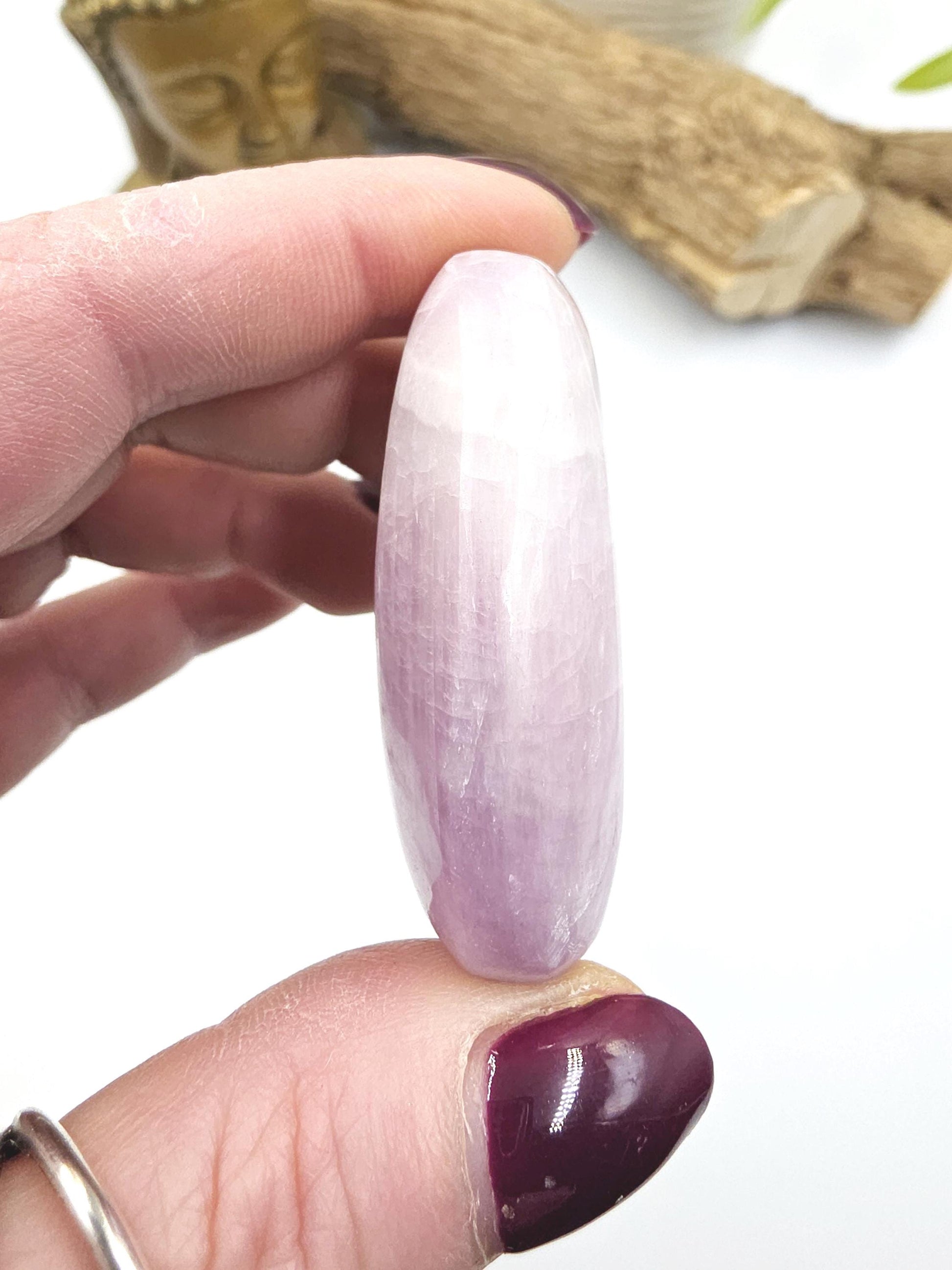 Flashy Kunzite Crystal Palm Stone - Heart Chakra & Emotional Healing Crystal, 70g