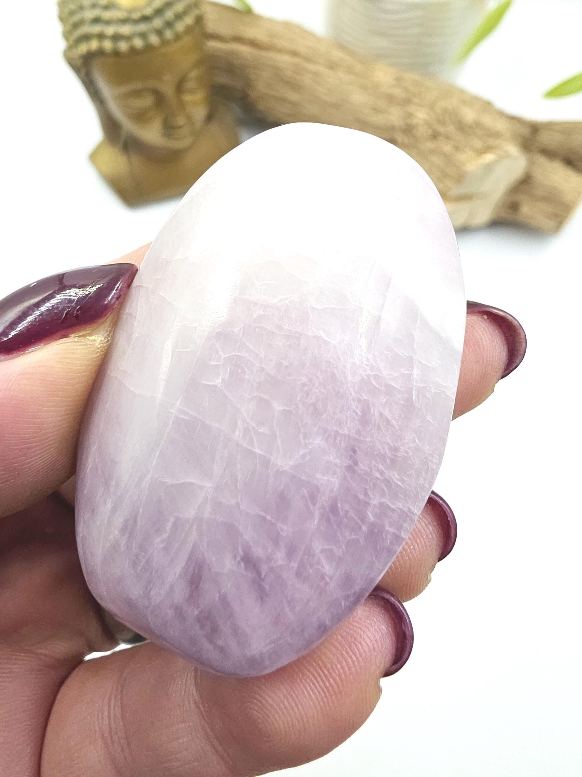 Flashy Kunzite Crystal Palm Stone - Heart Chakra & Emotional Healing Crystal, 70g