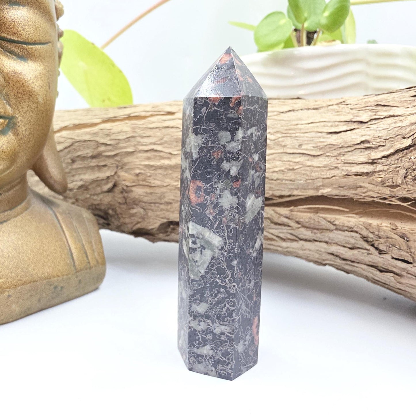 Plum Jade Tower – Emotional Balance, Calm Strength & Heart Healing Crystal Point, 8.5cm