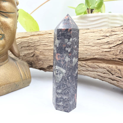 Plum Jade Tower – Emotional Balance, Calm Strength & Heart Healing Crystal Point, 8.5cm