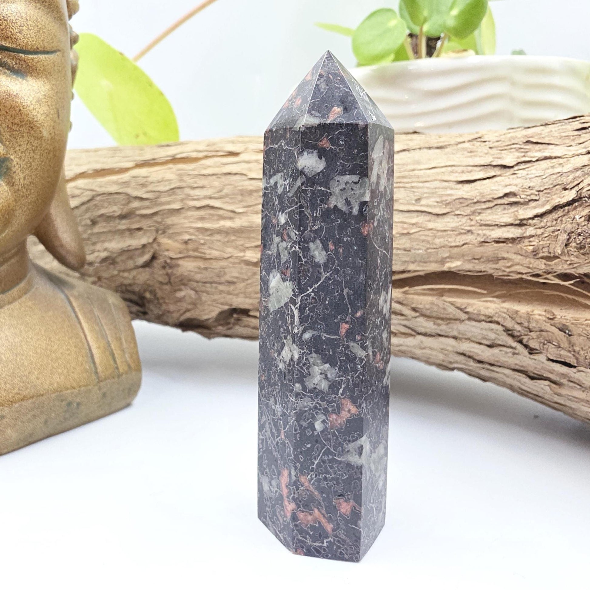 Plum Jade Tower – Emotional Balance, Calm Strength & Heart Healing Crystal Point, 8.5cm