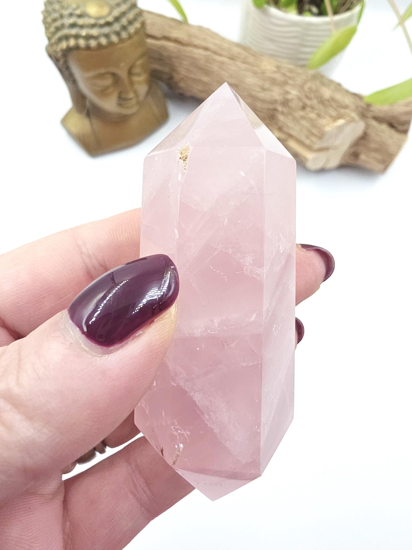 Chunky Rose Quartz Double Terminated Point – Self-Love, Healing & Heart Energy Crystal (Natural Imperfections), 105g