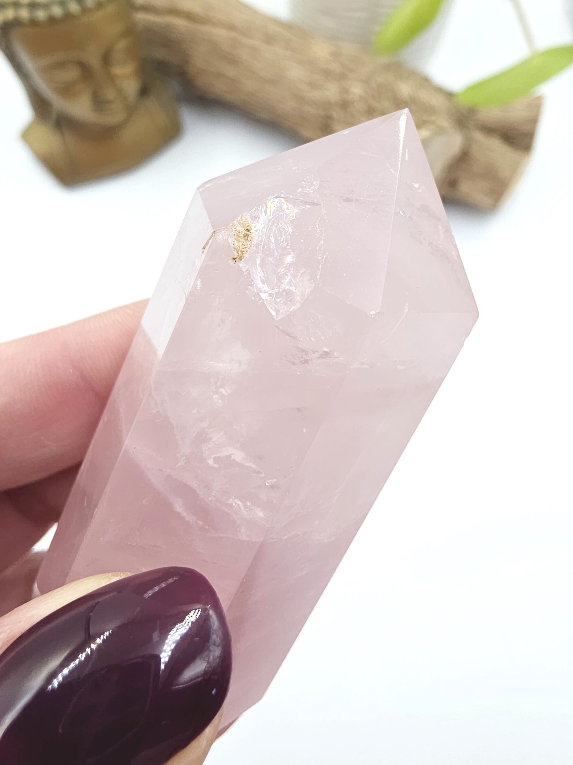 Chunky Rose Quartz Double Terminated Point – Self-Love, Healing & Heart Energy Crystal (Natural Imperfections), 105g