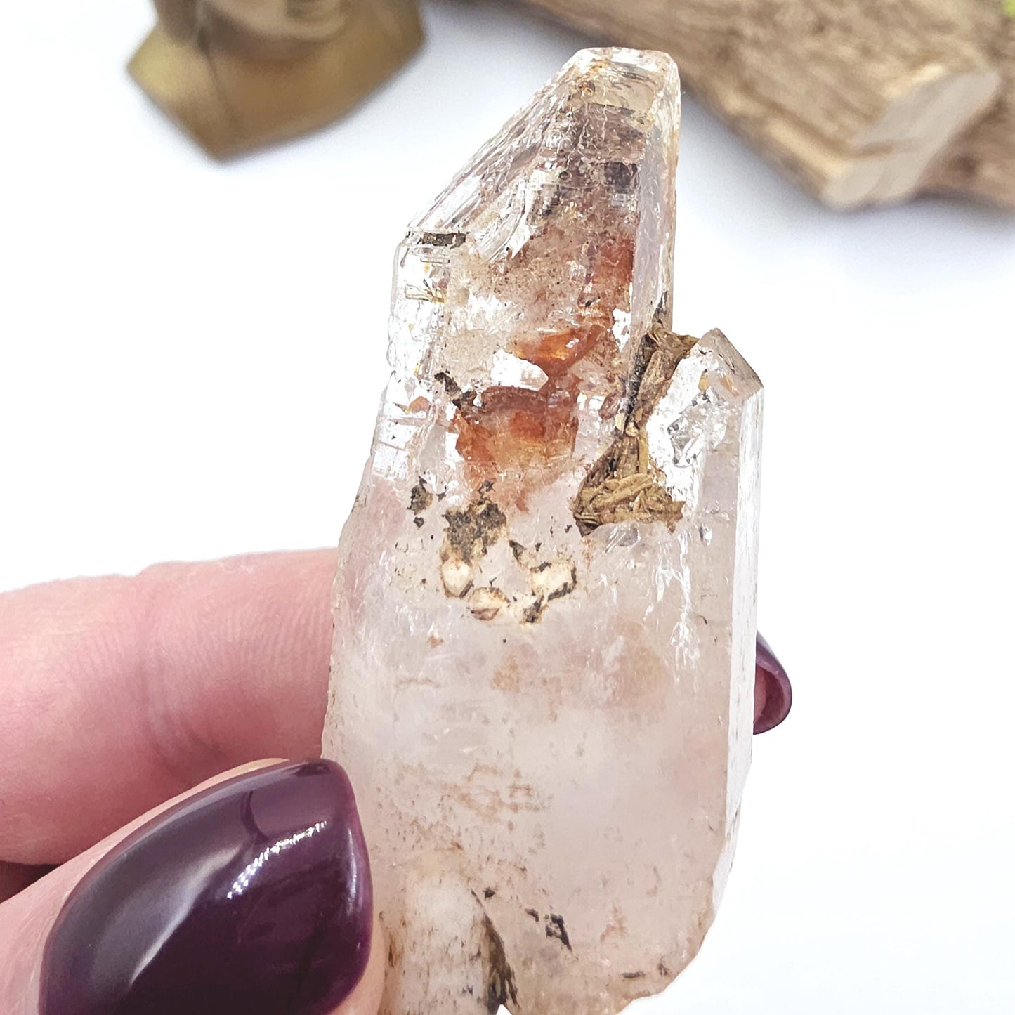 Skeletal Quartz Specimen with Rainbows – Transformation, Grounding & High-Vibration Crystal - 30g