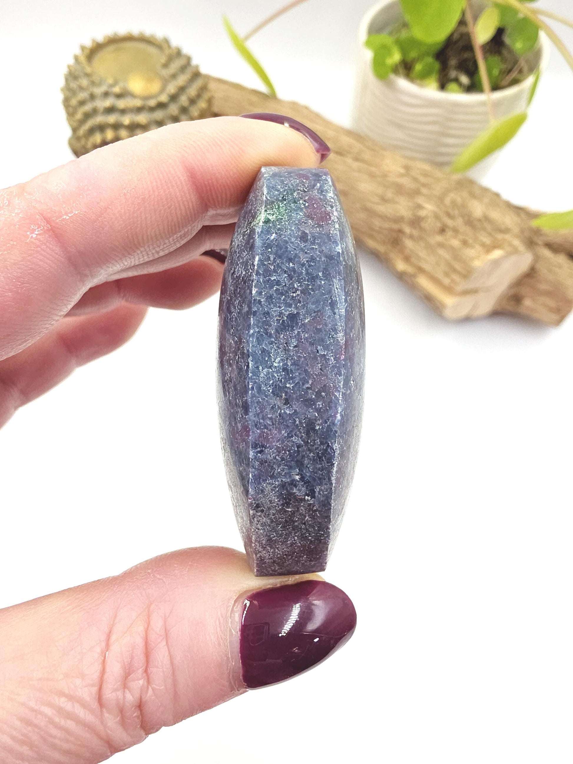 Ruby in Fuchsite Palm Stone (UV Reactive) – Heart Healing, Strength & Emotional Balance Crystal, 110g