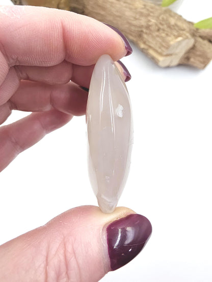 Flower Agate (Sakura) Palm Stone - Growth, Creativity & Emotional Healing Crystal - 40g