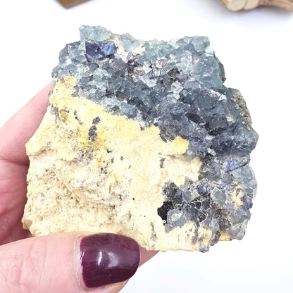 Raw Blue Fluorite with Pyrite Drusy – Focus, Protection & Confidence Crystal Specimen, 460g