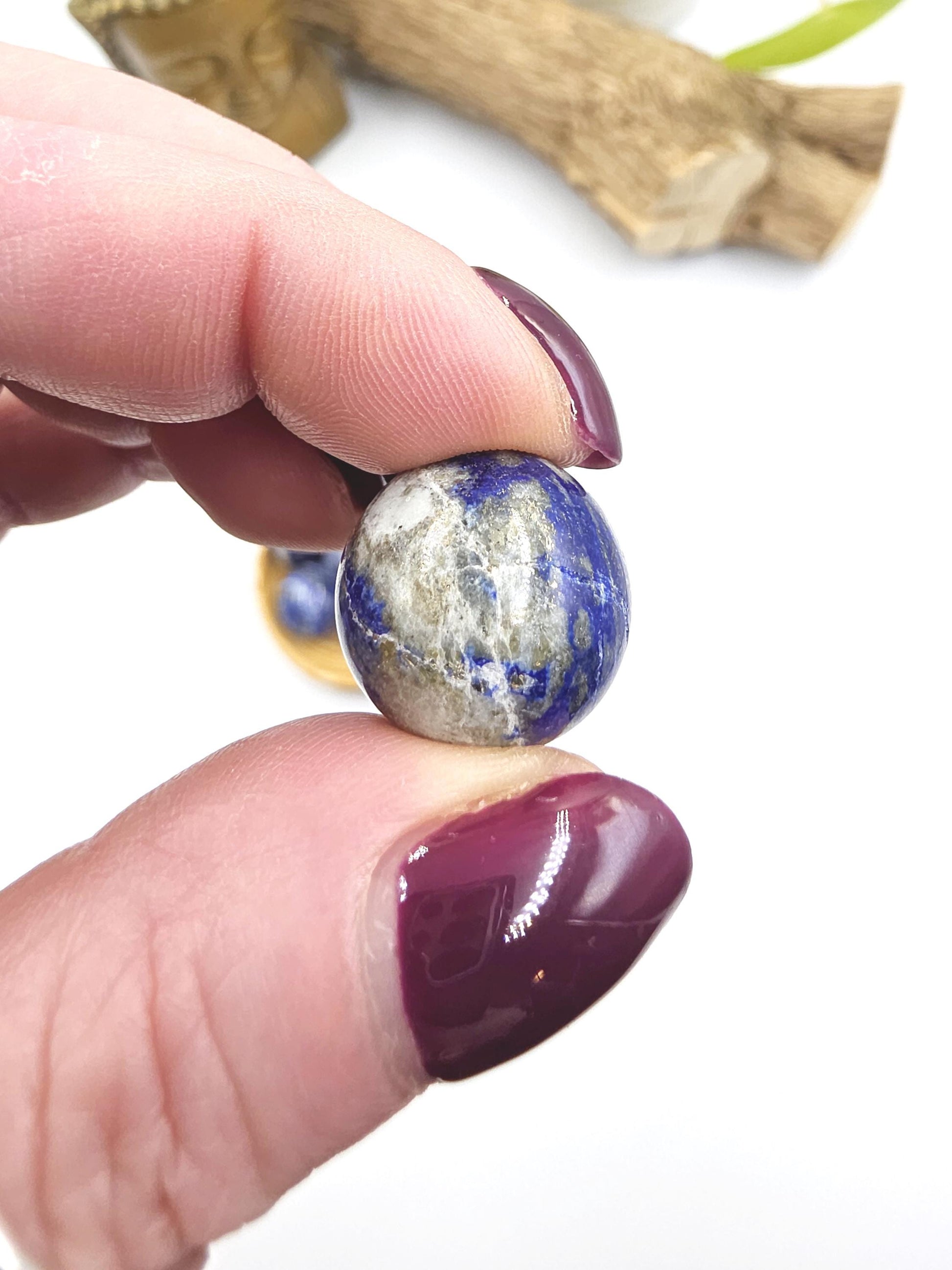 UV Reactive Lapis Lazuli Mini Spheres – Wisdom, Truth & Intuition Crystal Ball, 18-25+mm