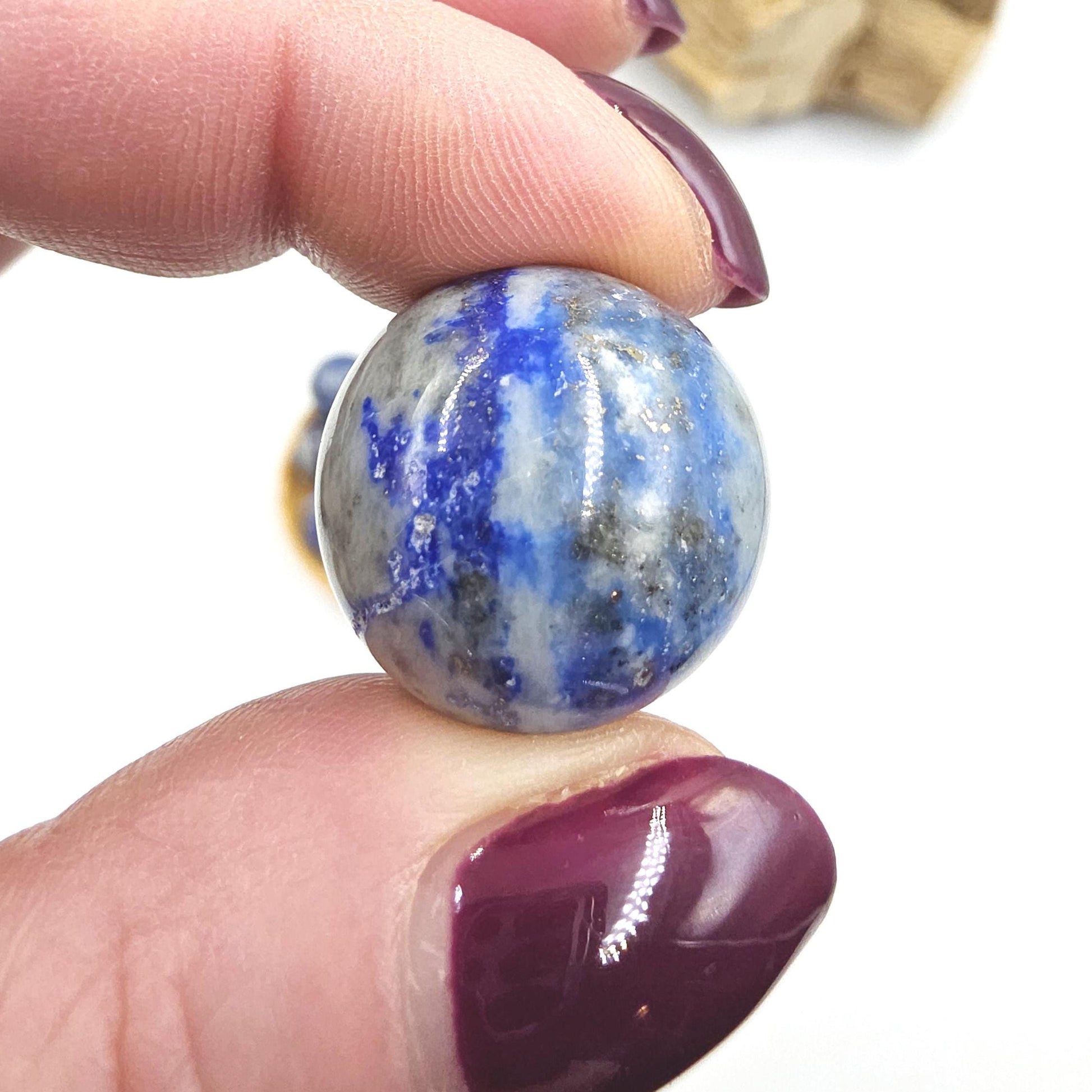 UV Reactive Lapis Lazuli Mini Spheres – Wisdom, Truth & Intuition Crystal Ball, 18-25+mm