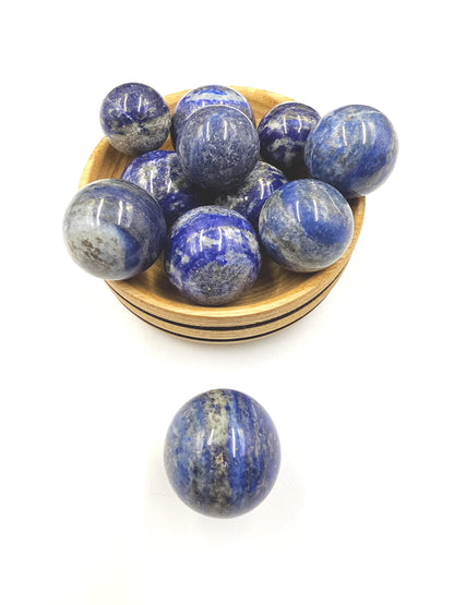 UV Reactive Lapis Lazuli Mini Spheres – Wisdom, Truth & Intuition Crystal Ball, 18-25+mm