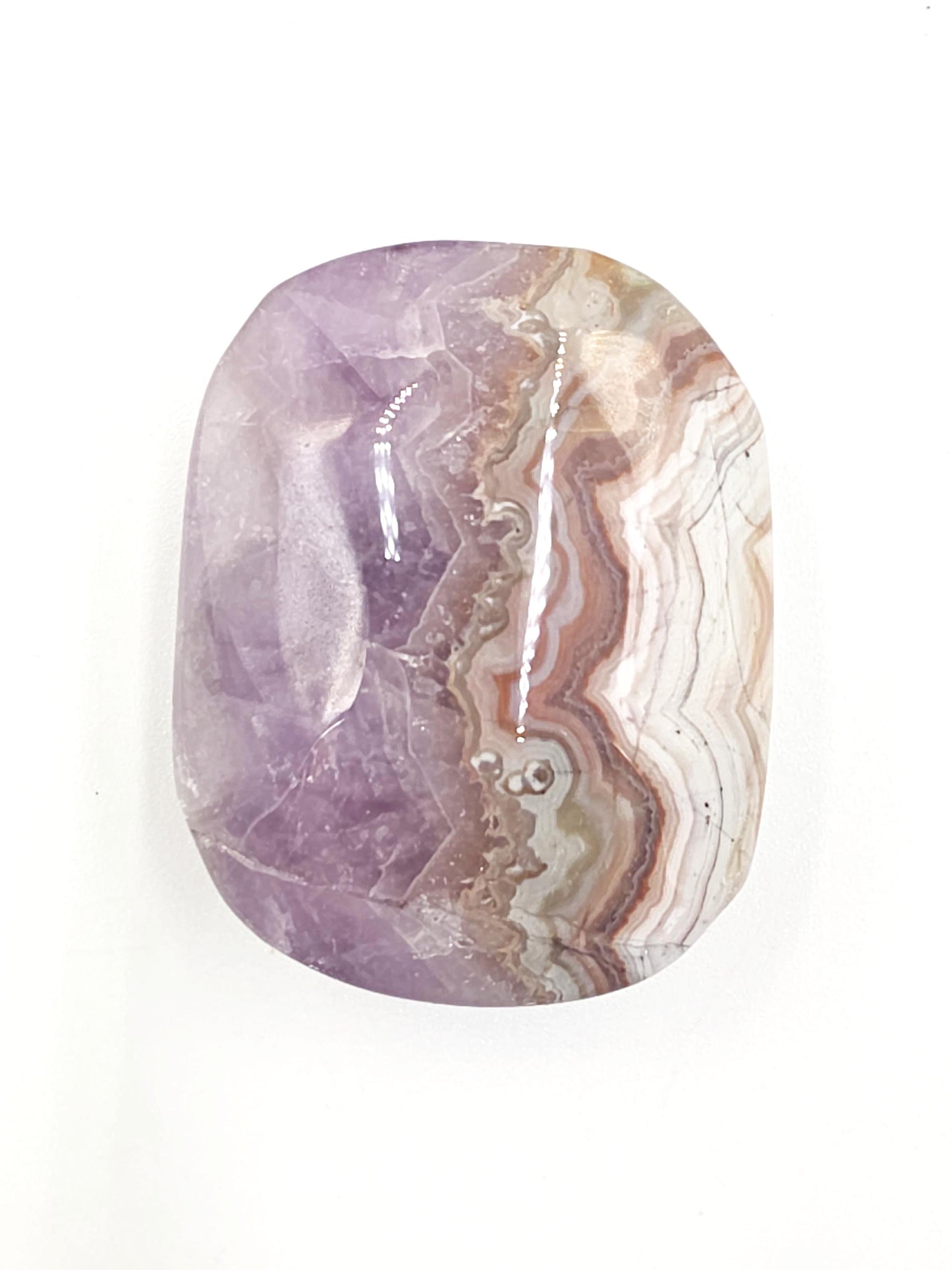 Little Amethyst Agate Palm Stone – Calm, Protection & Spiritual Healing Crystal, 40g