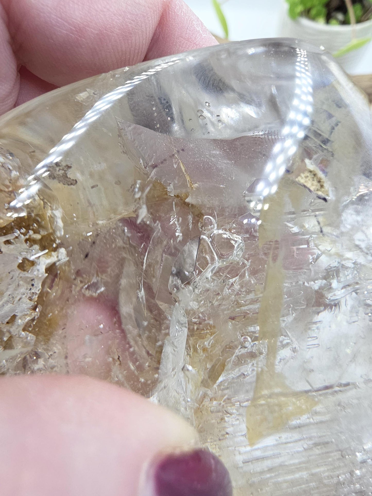 Enhydro Quartz – 3 Moving Water Bubbles & Rainbow Inclusions | Rare Collector Crystal, 435g