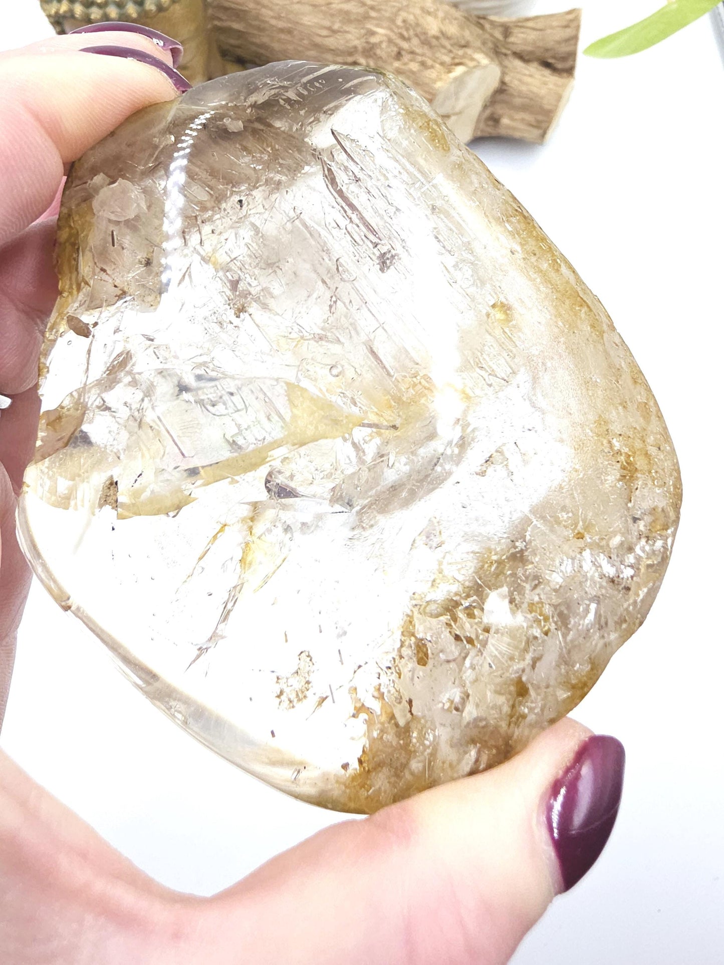 Enhydro Quartz – 3 Moving Water Bubbles & Rainbow Inclusions | Rare Collector Crystal, 435g