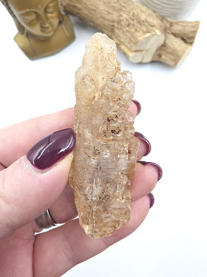 Petroleum Quartz Enhydro Specimen (UV Reactive) – Rare Earth Energy & Natural Oil Inclusion Crystal, 55g