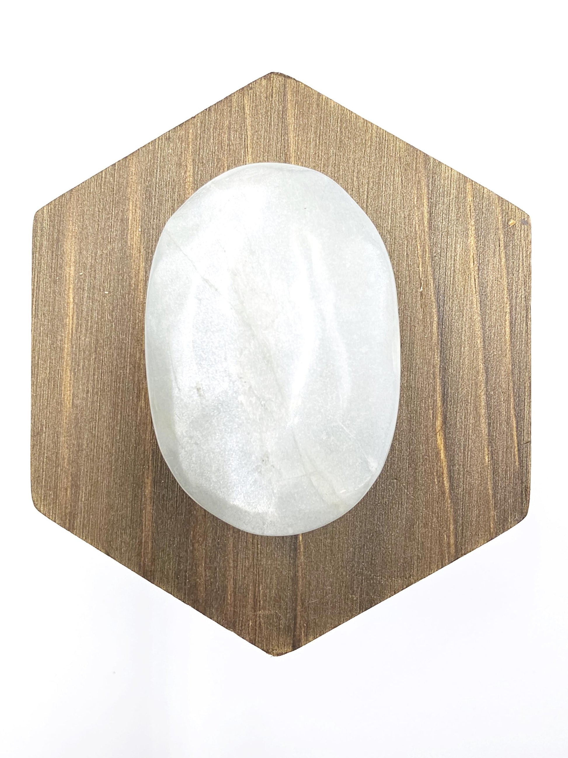 Green Moonstone Palm - Heart Chakra & Emotional Balance Healing Crystal, 55g