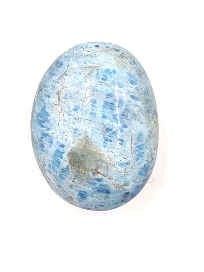 Flashy Blue Apatite Palm Stone - Motivation & Focus Healing Crystal - 75g
