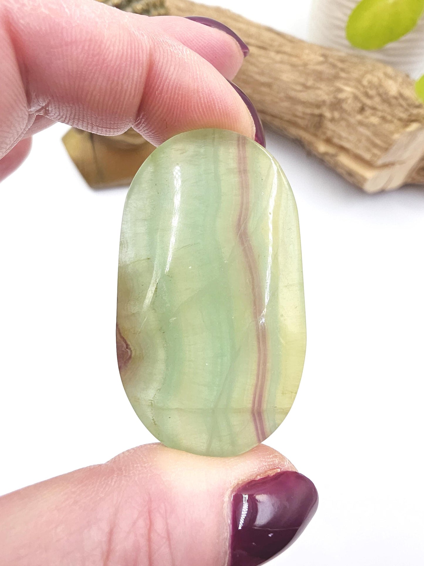 Green Fluorite Palm Stone - Focus and Clarity Healing Crystal - 50g