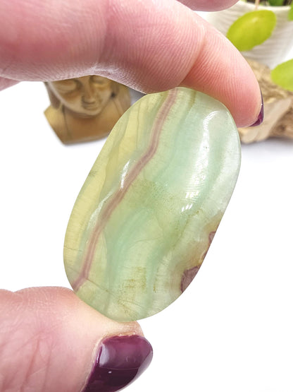 Green Fluorite Palm Stone - Focus and Clarity Healing Crystal - 50g