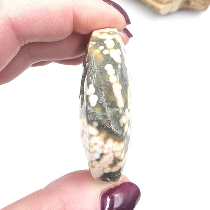 Orbicular Ocean Jasper Palm - Joy & Renewal Healing Crystal, 65g