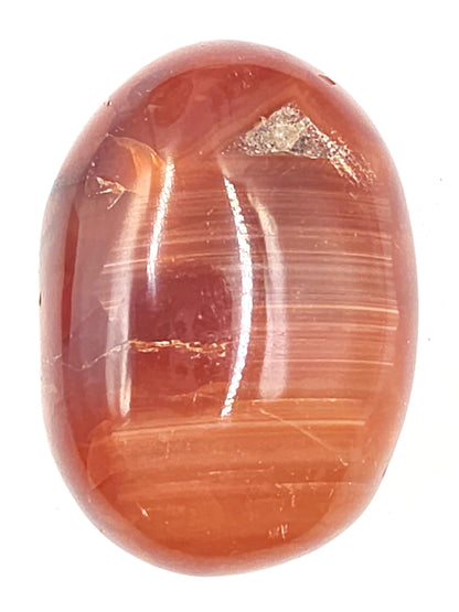 Carnelian Palm Stone - Vitality & Creative Healing Crystal - 45g