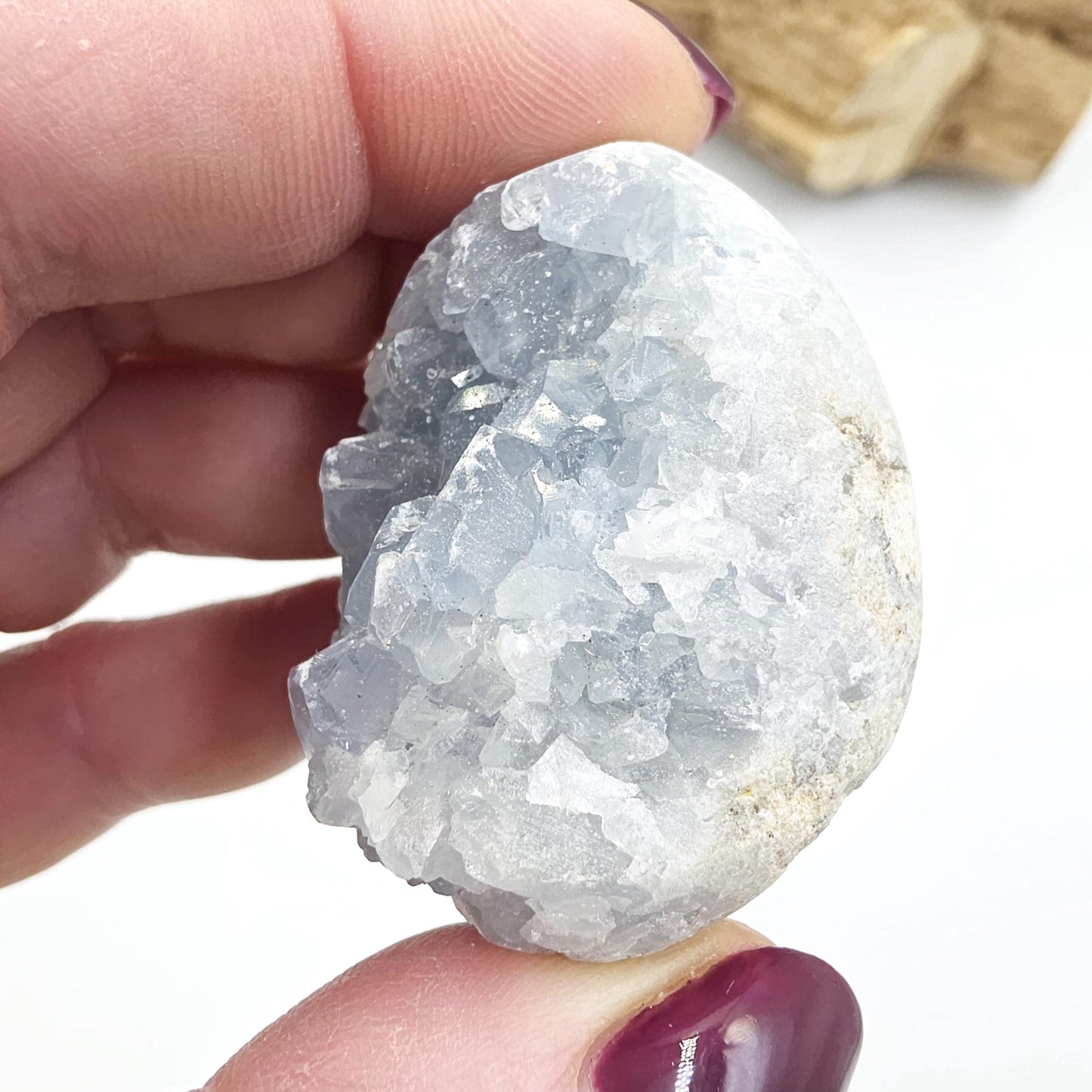 Raw Celestite Geode Specimen – Angelic Calm, Peace & Spiritual Connection Crystal - 95g