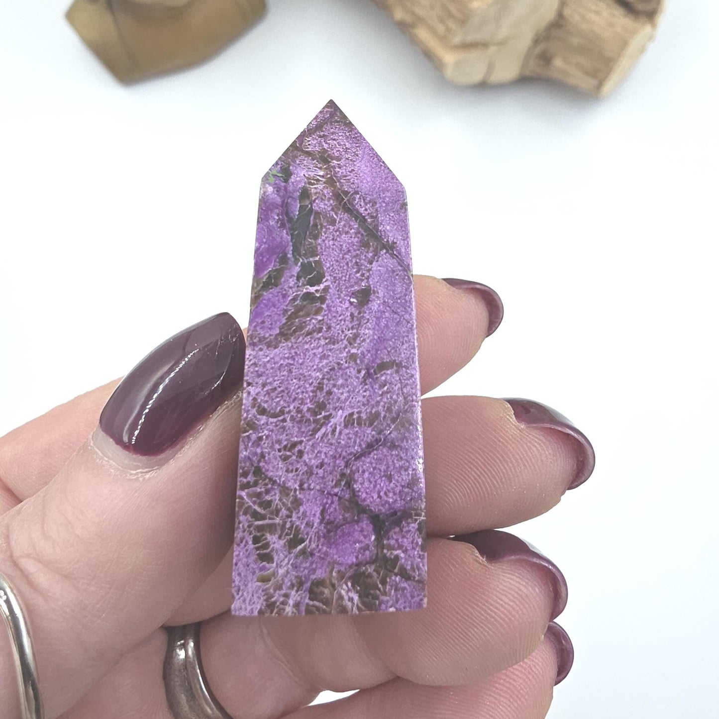 Mini Stichtite Tower – Compassion, Emotional Healing & Heart-Centred Calm Crystal, 5.2cm