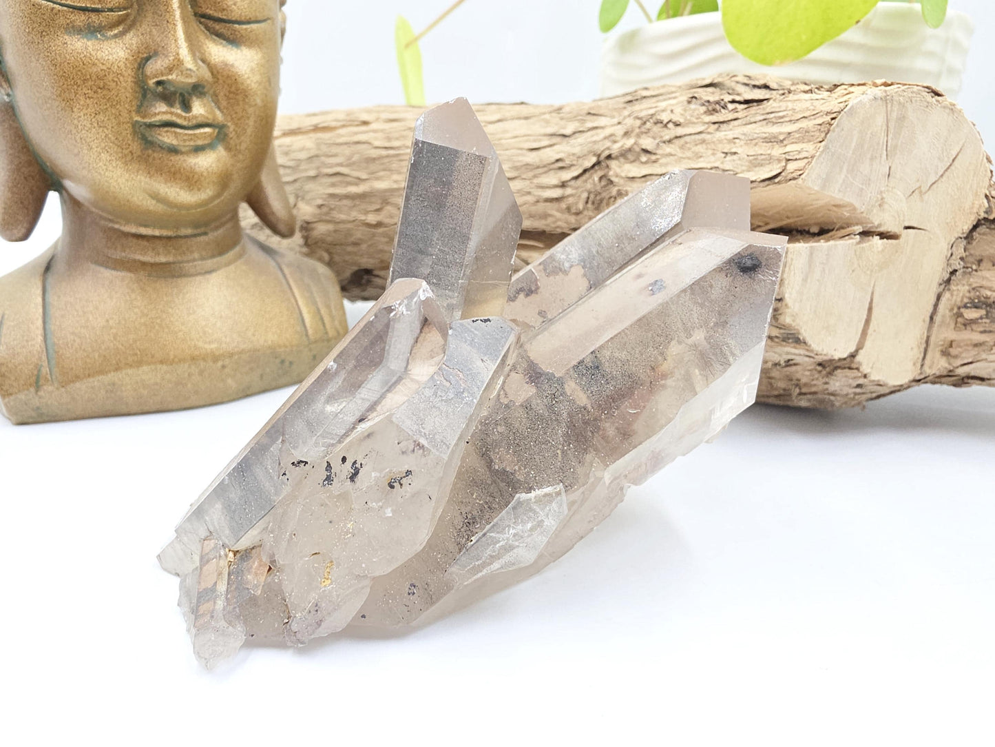 Raw Smoky Quartz Cluster with Rainbow – Grounding, Protection & Energy Cleansing Crystal, 315g