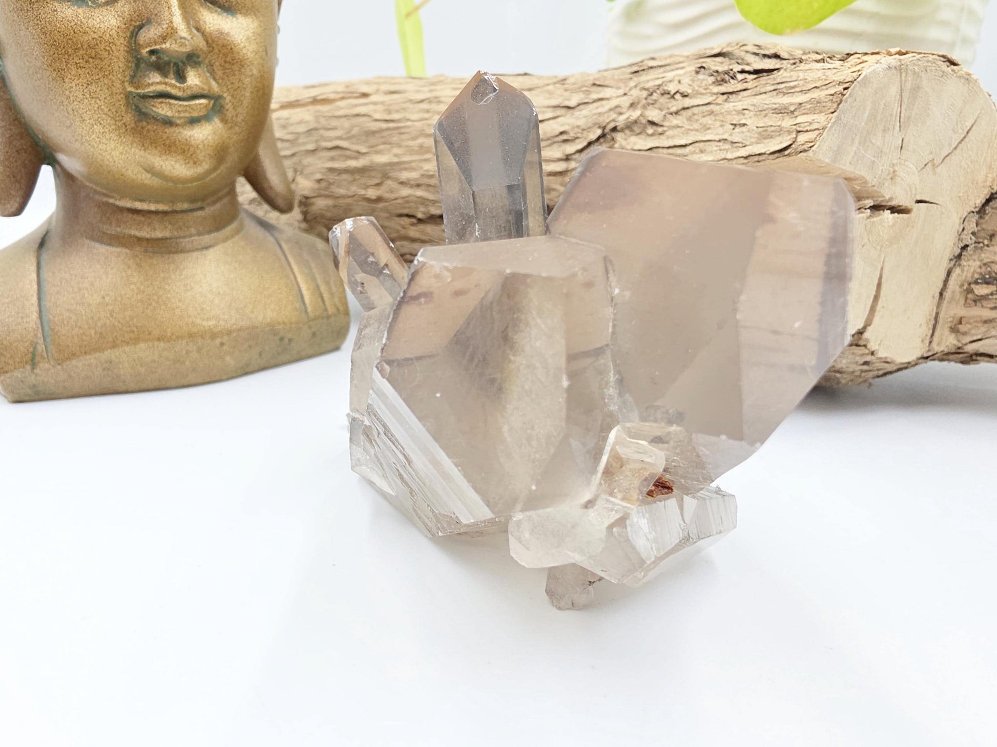 Raw Smoky Quartz Cluster with Rainbow – Grounding, Protection & Energy Cleansing Crystal, 315g