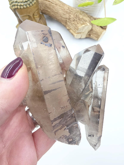 Raw Smoky Quartz Cluster with Rainbow – Grounding, Protection & Energy Cleansing Crystal, 315g