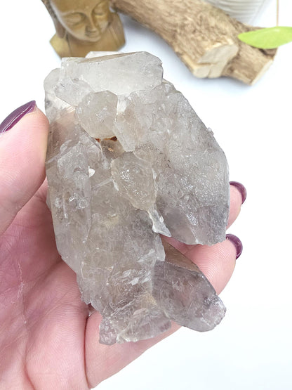 Raw Smoky Quartz Cluster with Rainbow – Grounding, Protection & Energy Cleansing Crystal, 315g