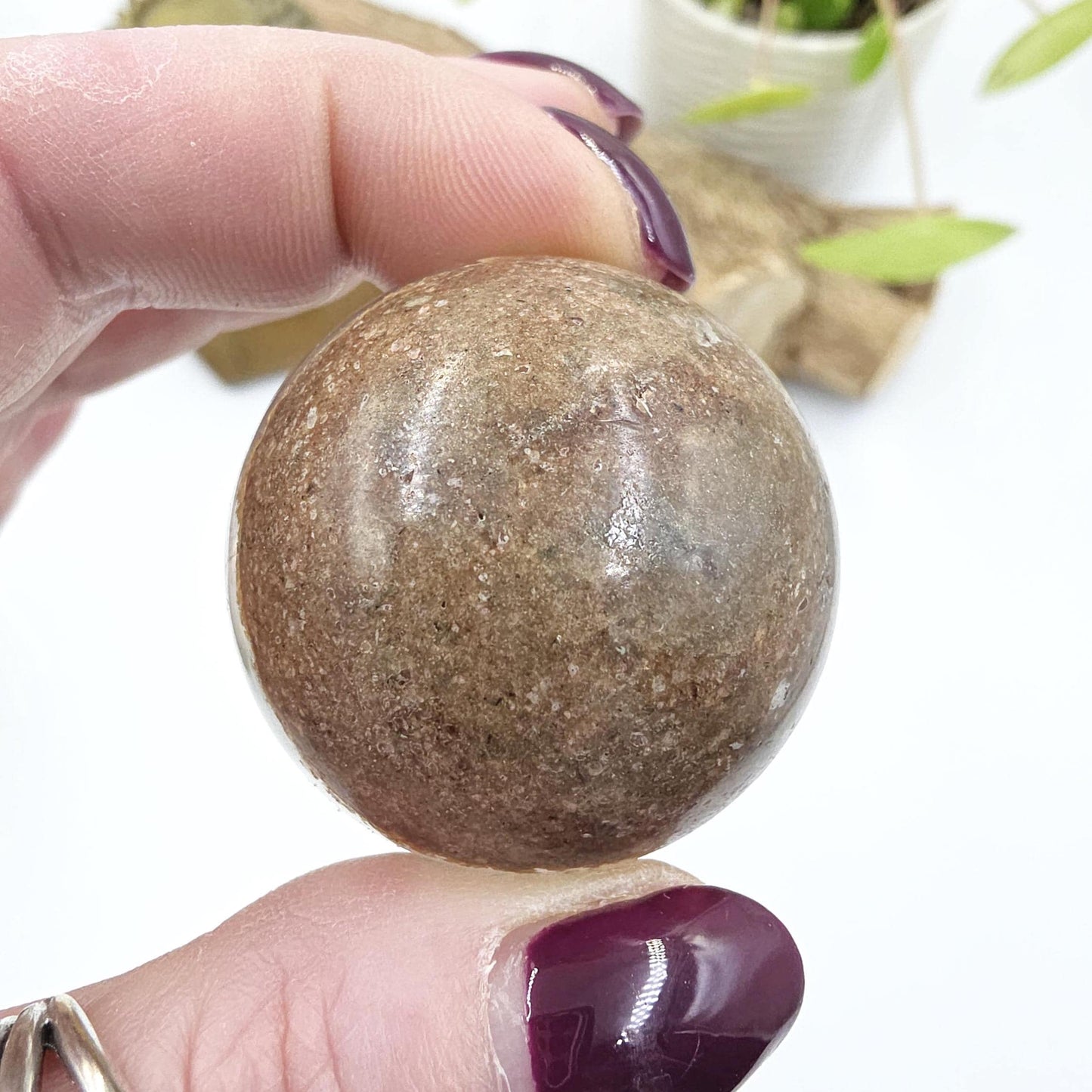 Garden Quartz (Lodolite) Sphere – Manifestation, Earth Wisdom & Rainbow Energy Crystal, 39mm