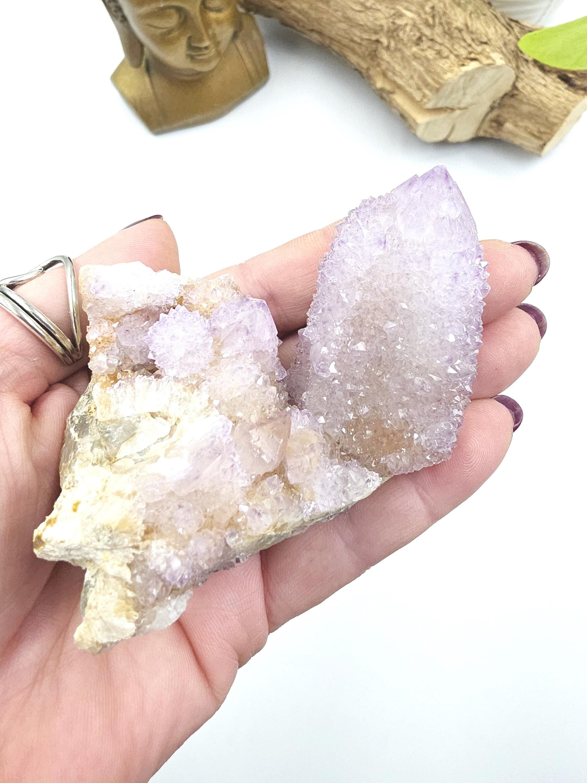 Amethyst Spirit Quartz Cluster - Spiritual Protection, Harmony & High-Vibration Healing Crystal, 209g