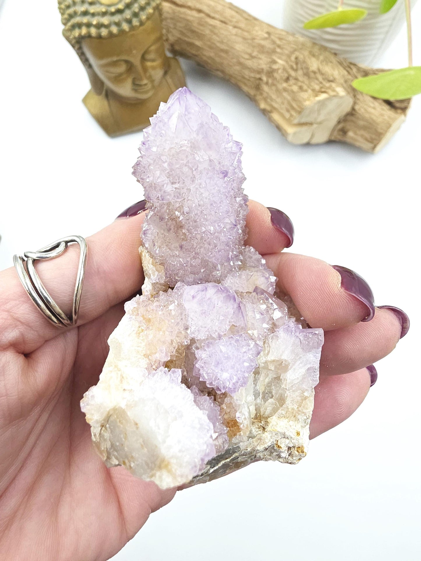 Amethyst Spirit Quartz Cluster - Spiritual Protection, Harmony & High-Vibration Healing Crystal, 209g