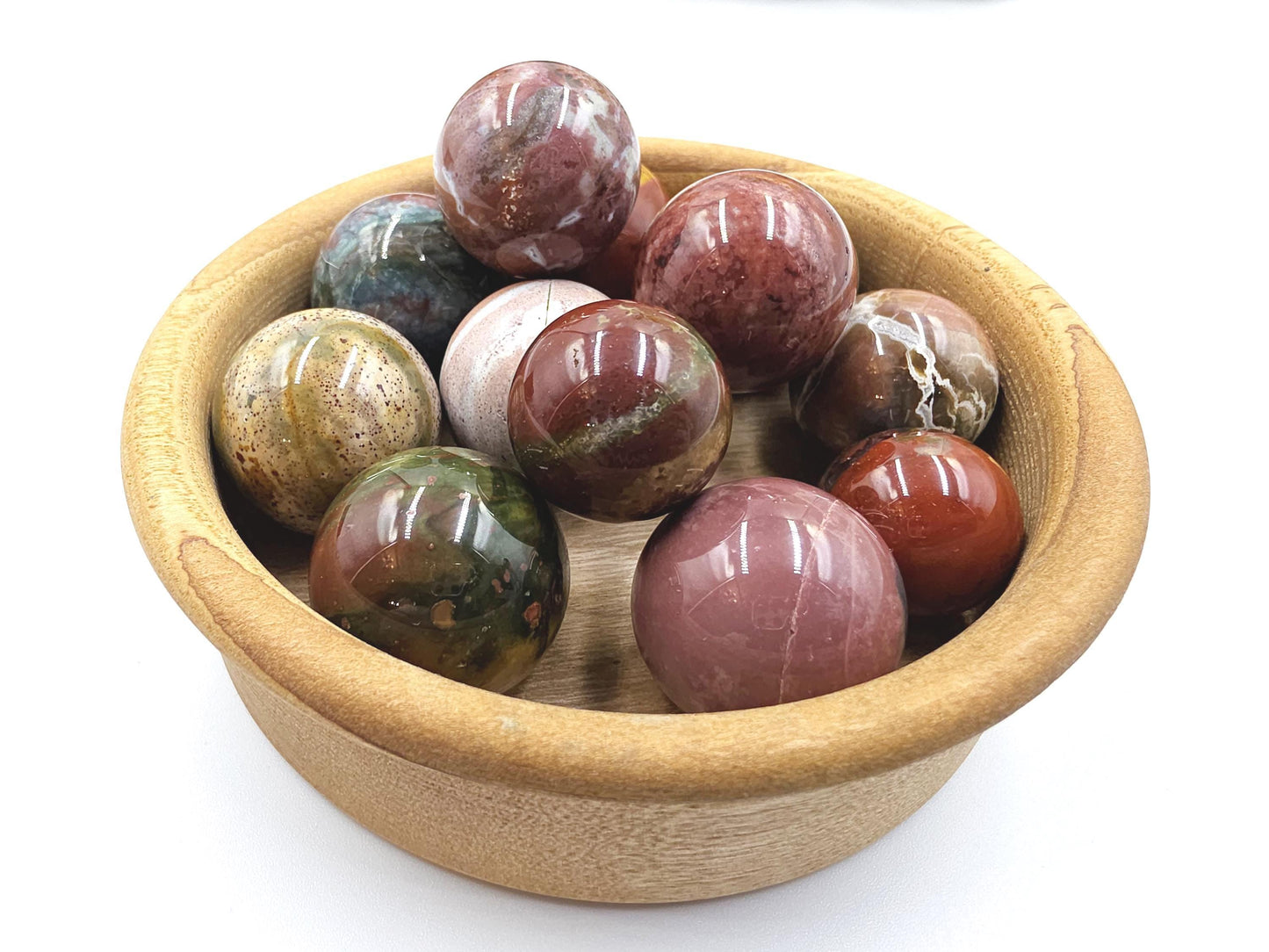 Ocean Jasper Mini Spheres – Joy, Emotional Balance & Nurturing Earth Energy Crystals, 20-26mm