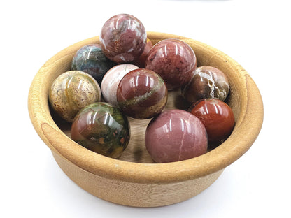 Ocean Jasper Mini Spheres – Joy, Emotional Balance & Nurturing Earth Energy Crystals, 20-26mm