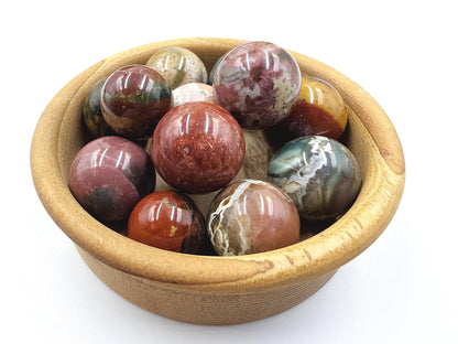 Ocean Jasper Mini Spheres – Joy, Emotional Balance & Nurturing Earth Energy Crystals, 20-26mm