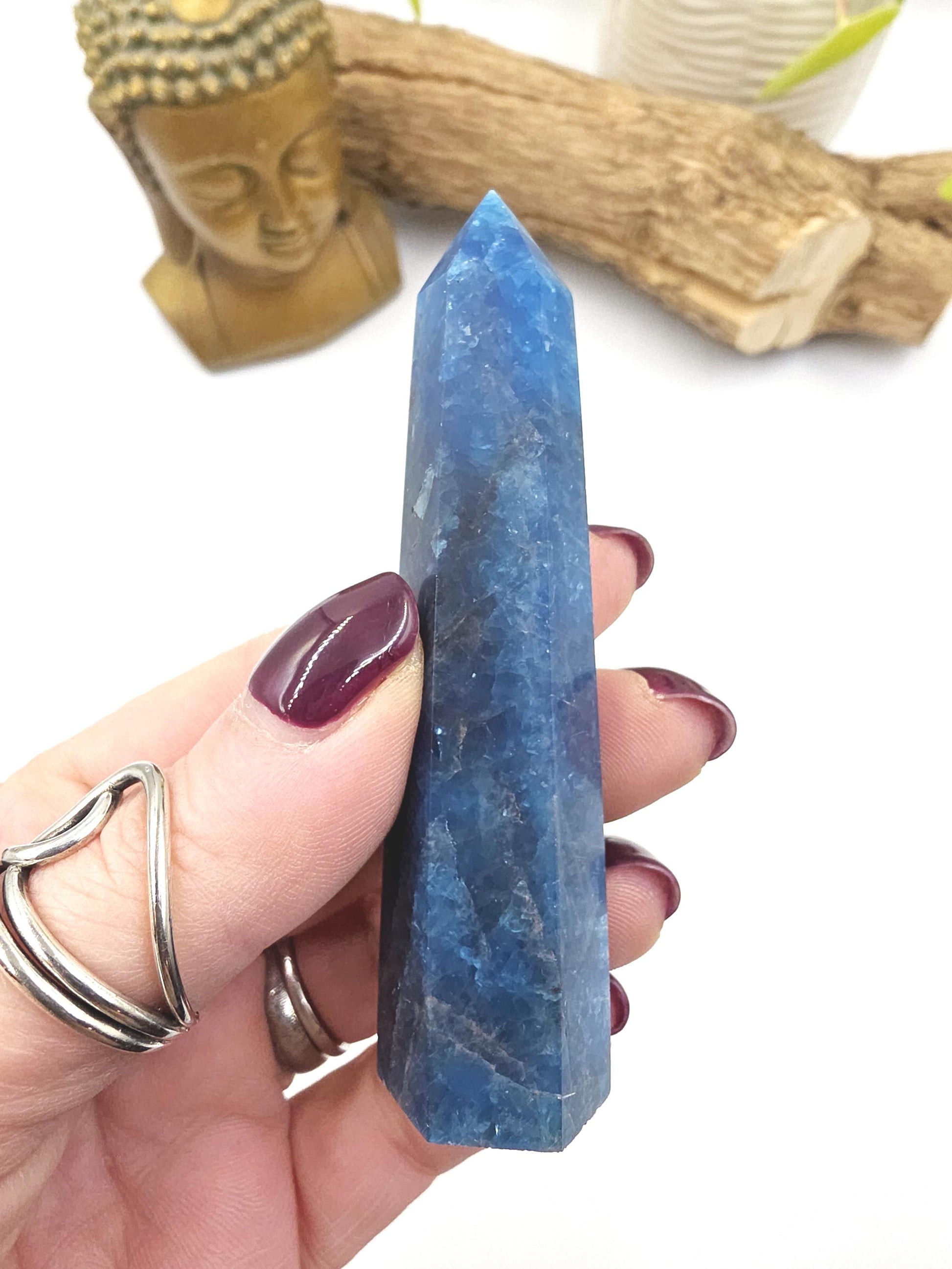 Blue Apatite Tower - Inspiration, Focus & Motivation Crystal Point, 75g
