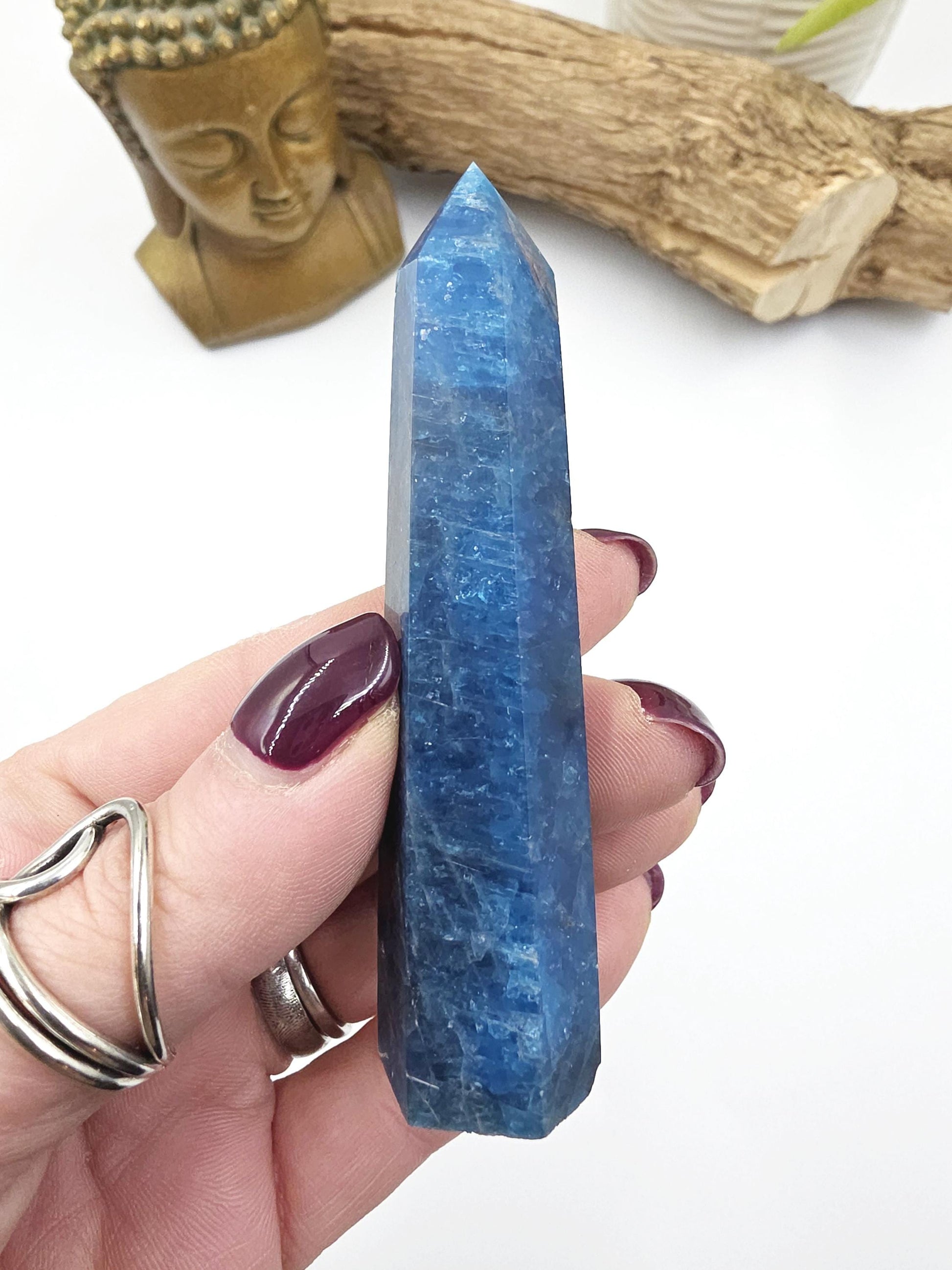 Blue Apatite Tower - Inspiration, Focus & Motivation Crystal Point, 75g