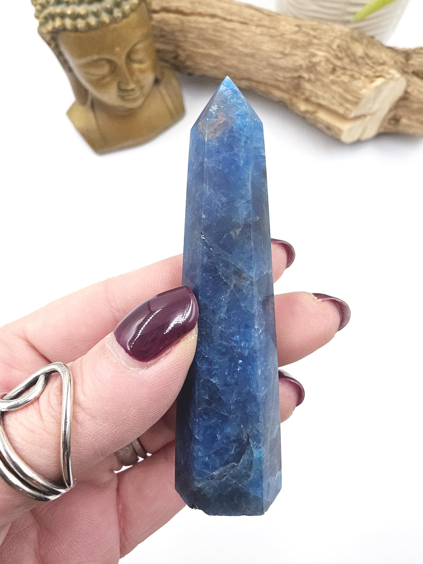Blue Apatite Tower - Inspiration, Focus & Motivation Crystal Point, 75g
