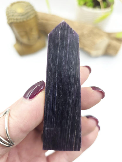 Flashy Purple Mica Point – Calming, Anxiety Relief & Spiritual Healing Crystal Tower, 70g