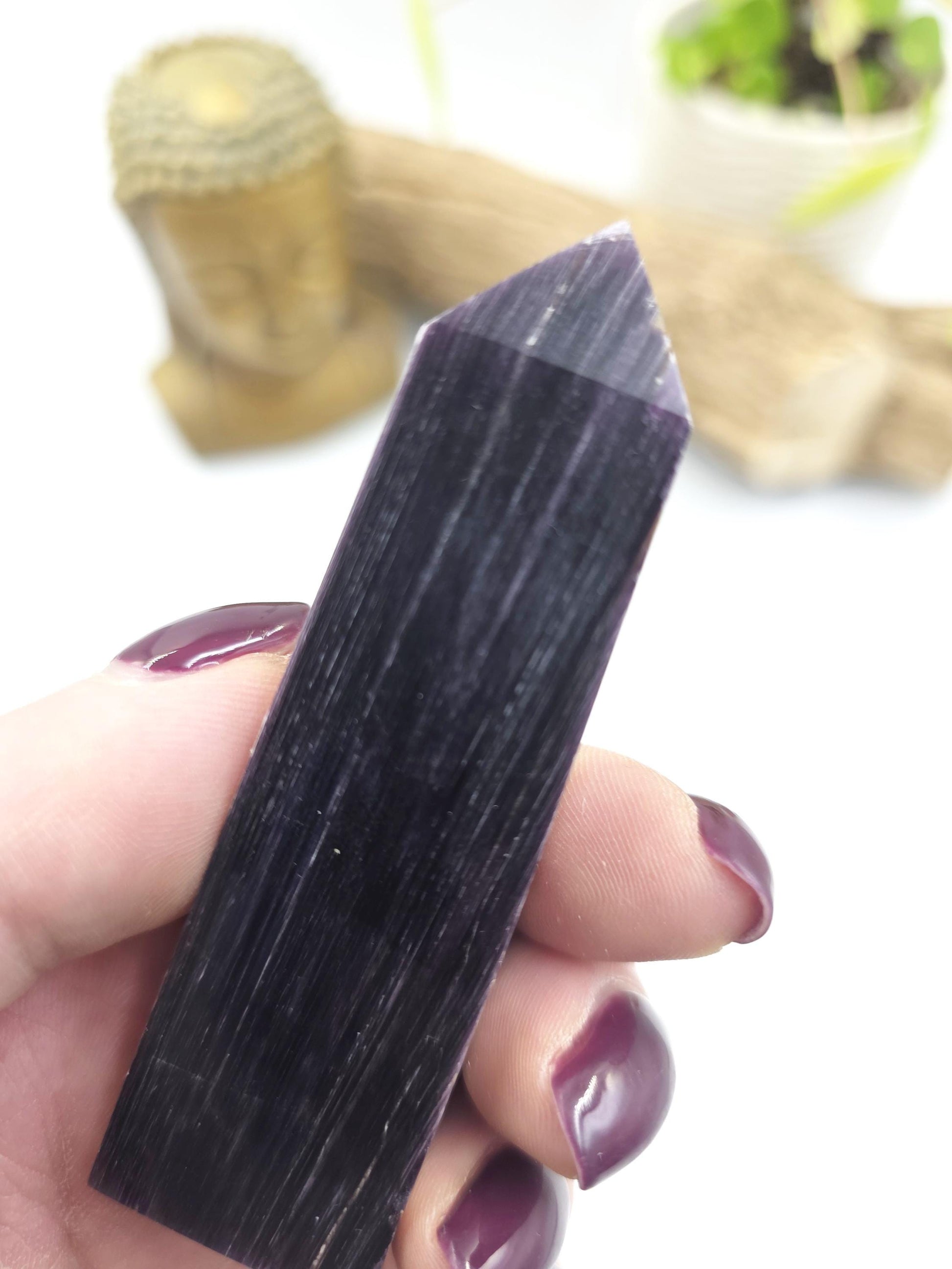 Flashy Purple Mica Point – Calming, Anxiety Relief & Spiritual Healing Crystal Tower, 70g