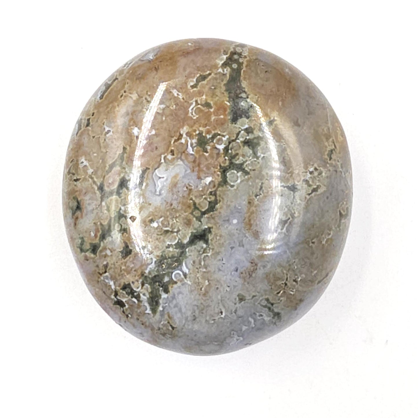 Large Ocean Jasper Palm Stone – Emotional Balance, Nurturing & Earth–Ocean Healing Crystal, 155g