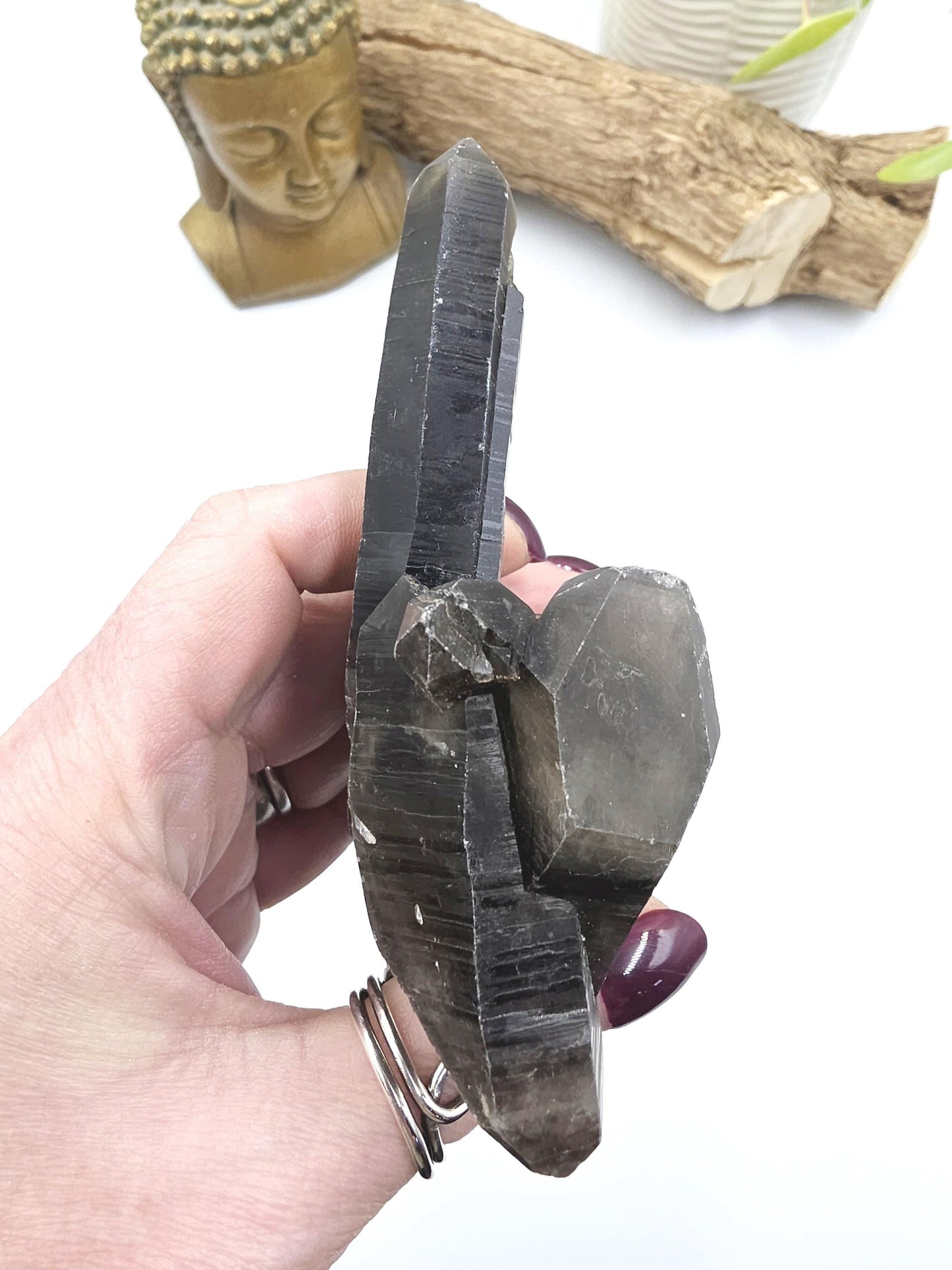 Dark Smoky Quartz Raw Cluster – Deep Grounding, Protection & Energy Cleansing Crystal, 230g