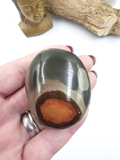 Polychrome Jasper Palm Stone – Grounding, Strength & Nurturing Energy Crystal, 80g