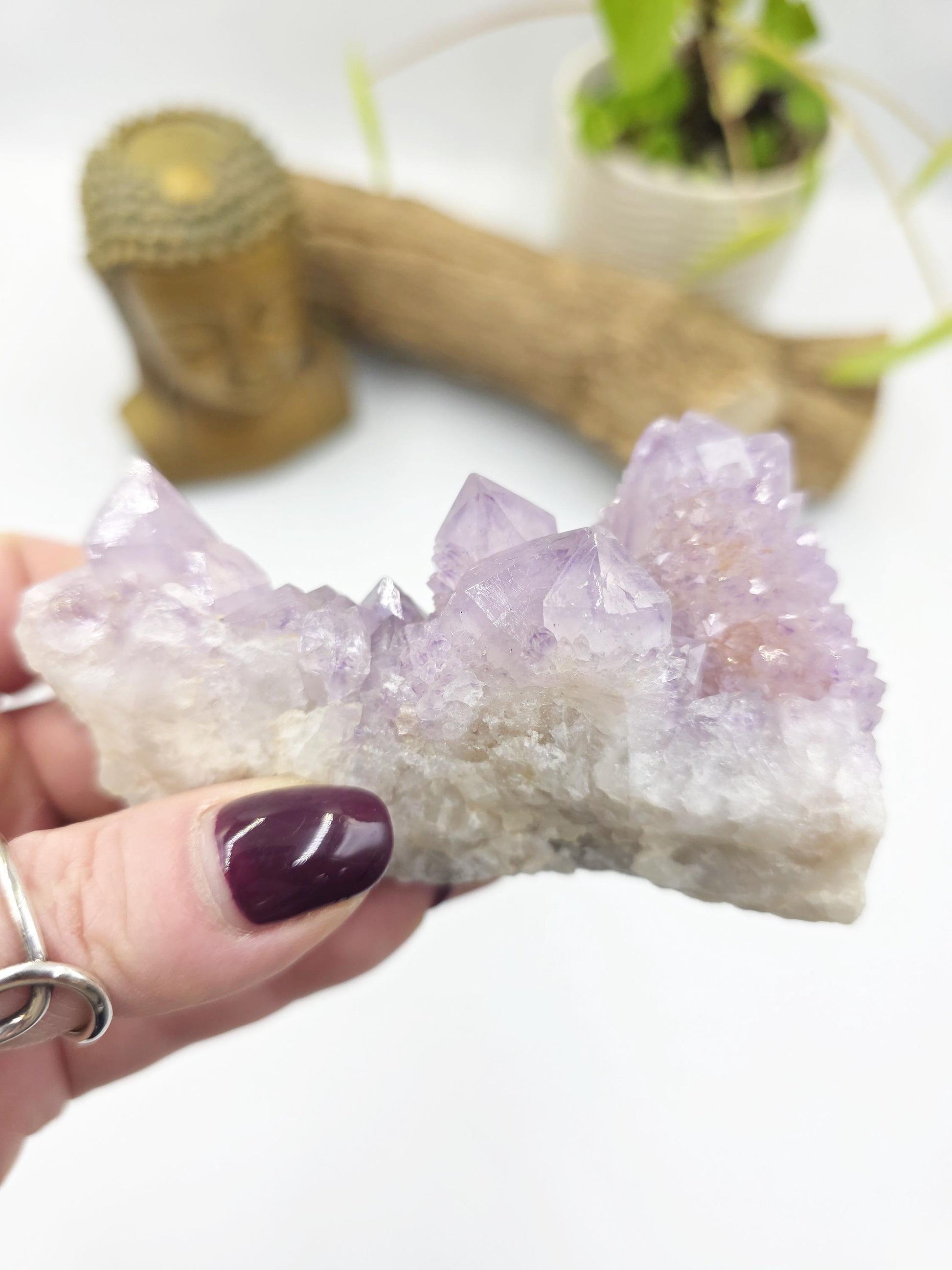Amethyst Spirit Quartz Cluster - Spiritual Protection, Harmony & High-Vibration Healing Crystal, 255g
