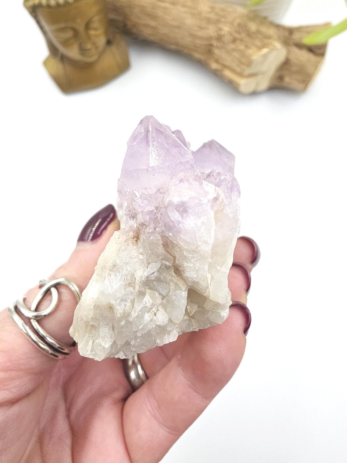 Amethyst Spirit Quartz Cluster - Spiritual Protection, Harmony & High-Vibration Healing Crystal, 255g