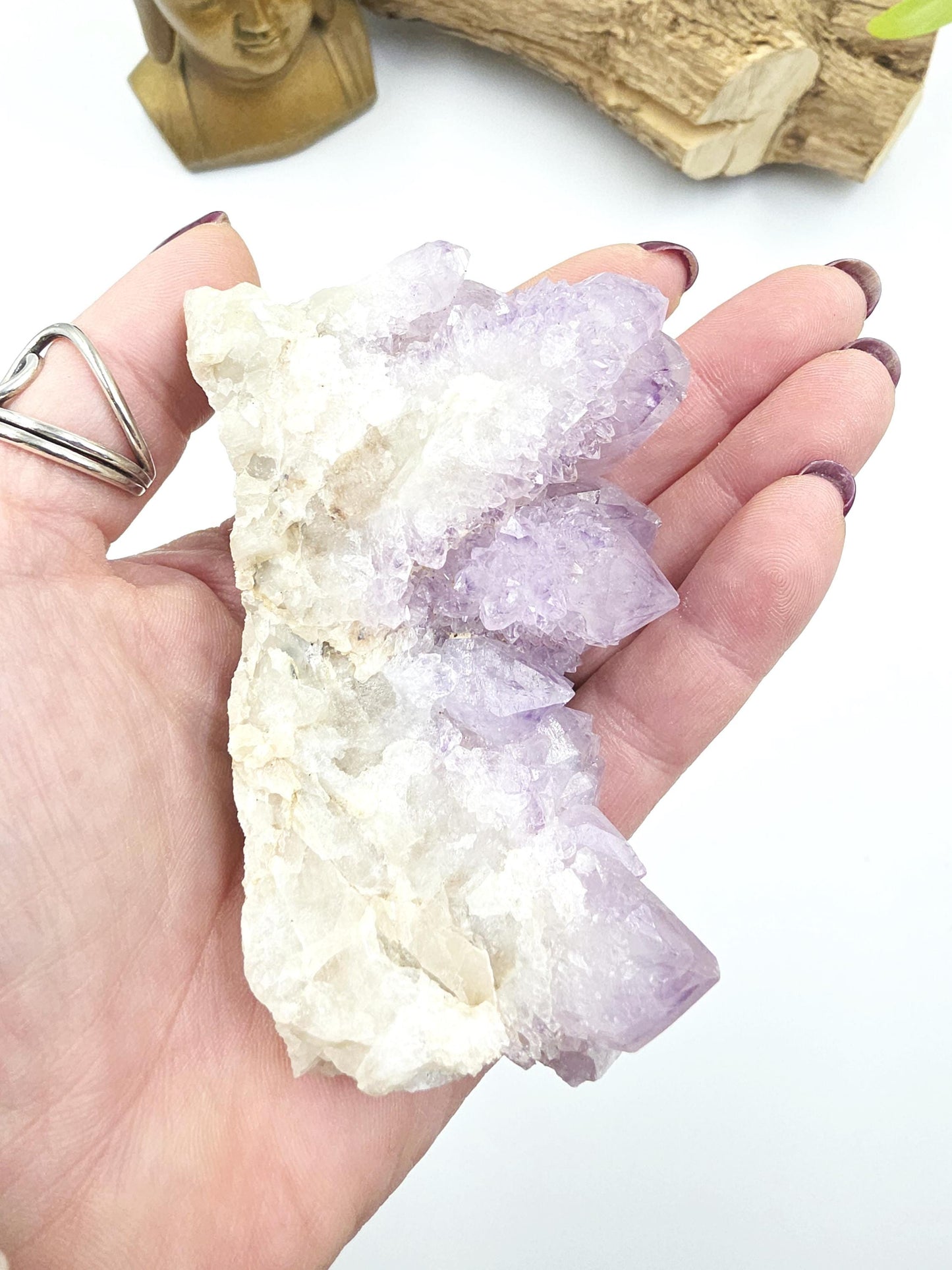 Amethyst Spirit Quartz Cluster - Spiritual Protection, Harmony & High-Vibration Healing Crystal, 255g