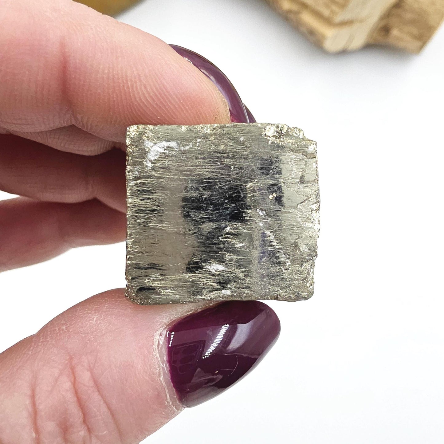Pyrite Crystal Cube – Abundance, Protection & Confidence Stone | Natural Golden Pyrite, 55g