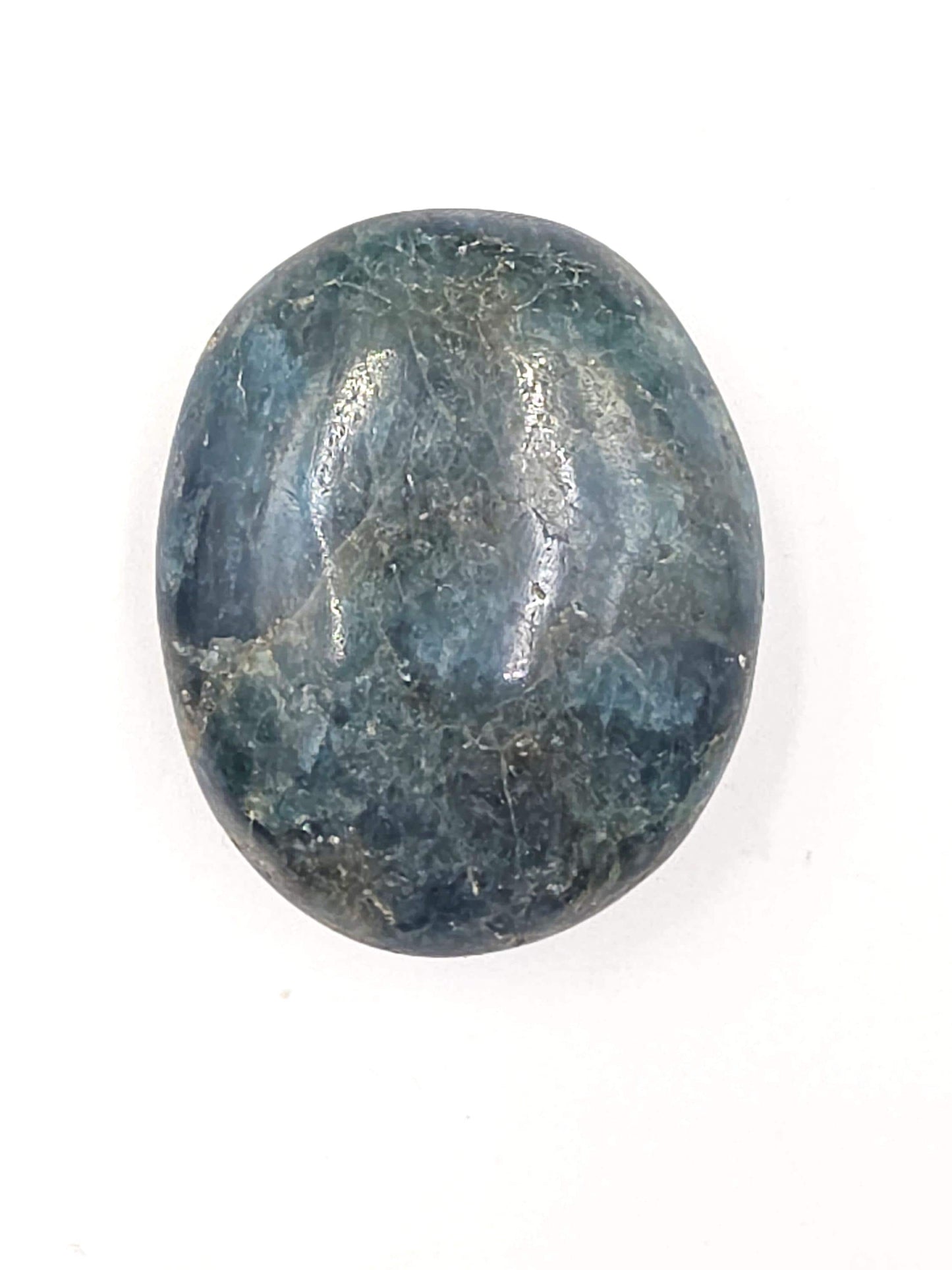 Blue Apatite Palm Stone - Motivation & Focus Healing Crystal - 90g